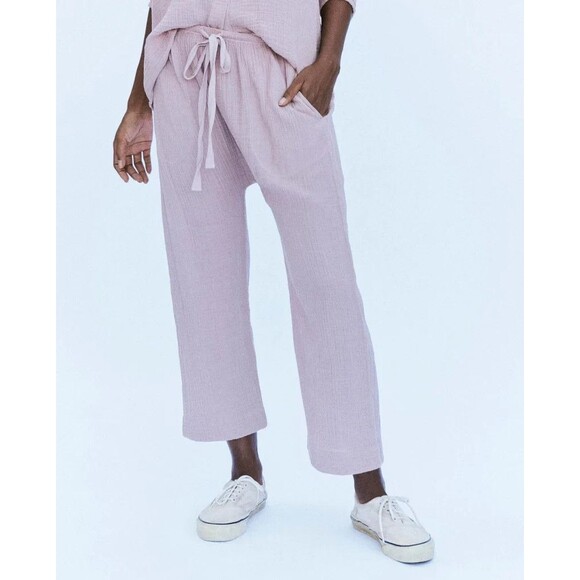 The Great. The Gauze Pants Cotton Trouser High Waisted Solid Pocket M-2 285127
